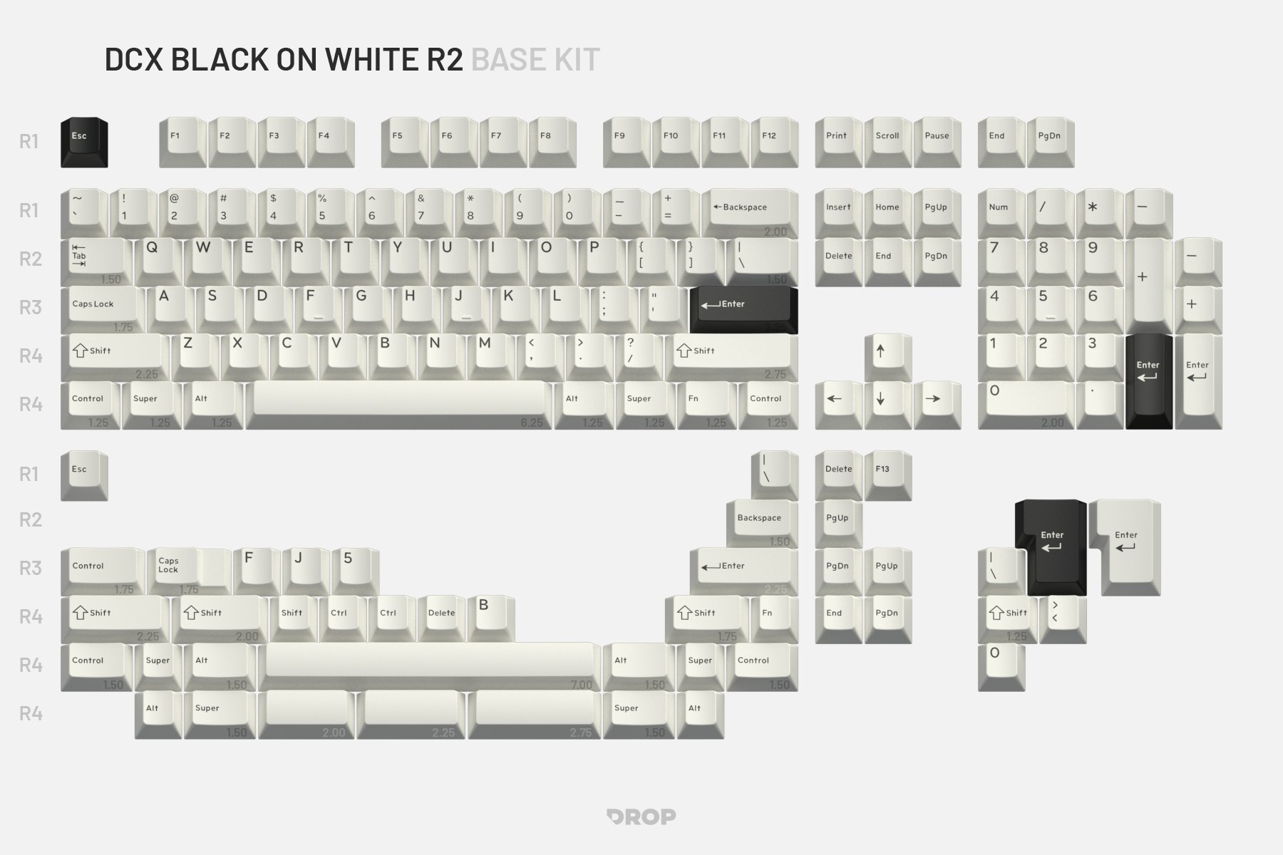 DROP GMK WHITE-ON-BLACK CUSTOM KEYCAP 【公式通販】